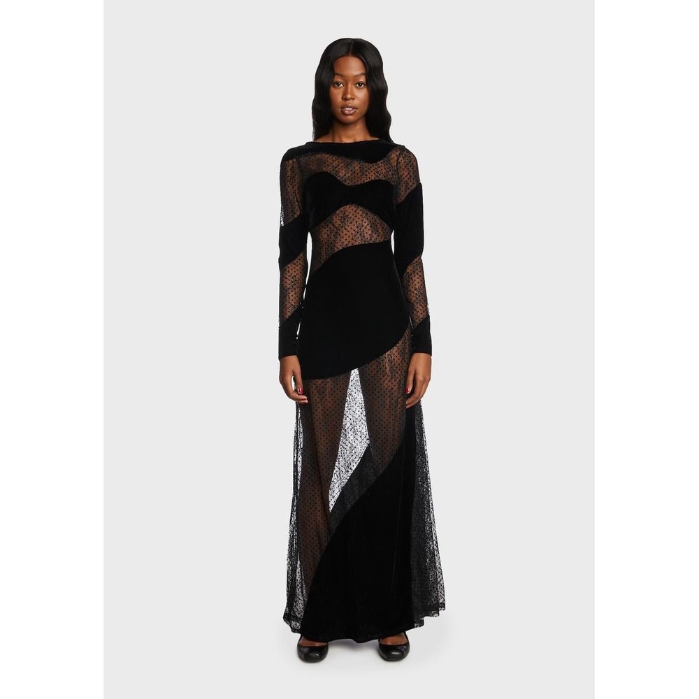 For Love And Lemons Dolls Kill Carolyn Maxi Dress Velvet Lace Medium